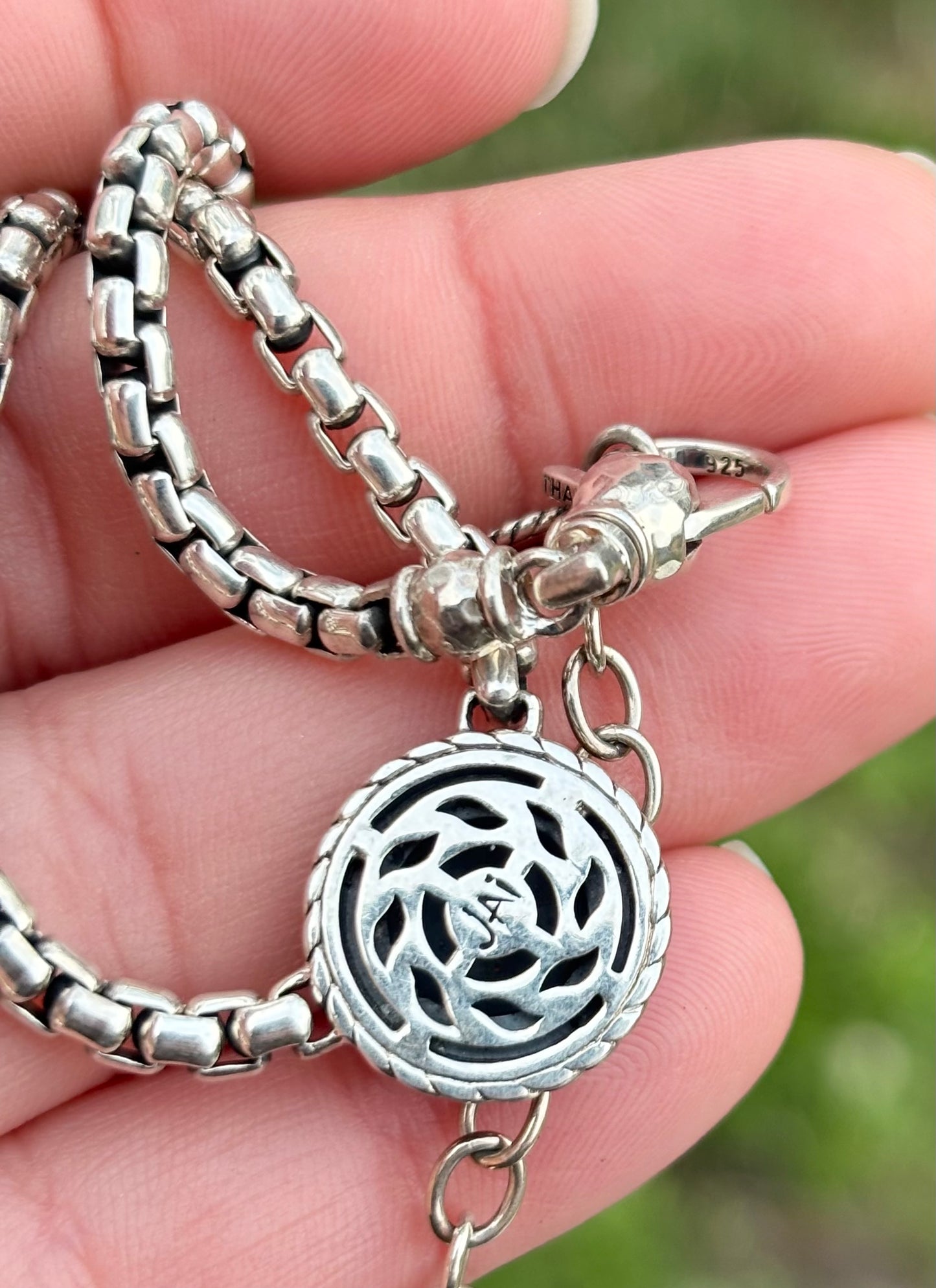 JAI by John Hardy Hammered Disk in Basketweave Halo Necklace