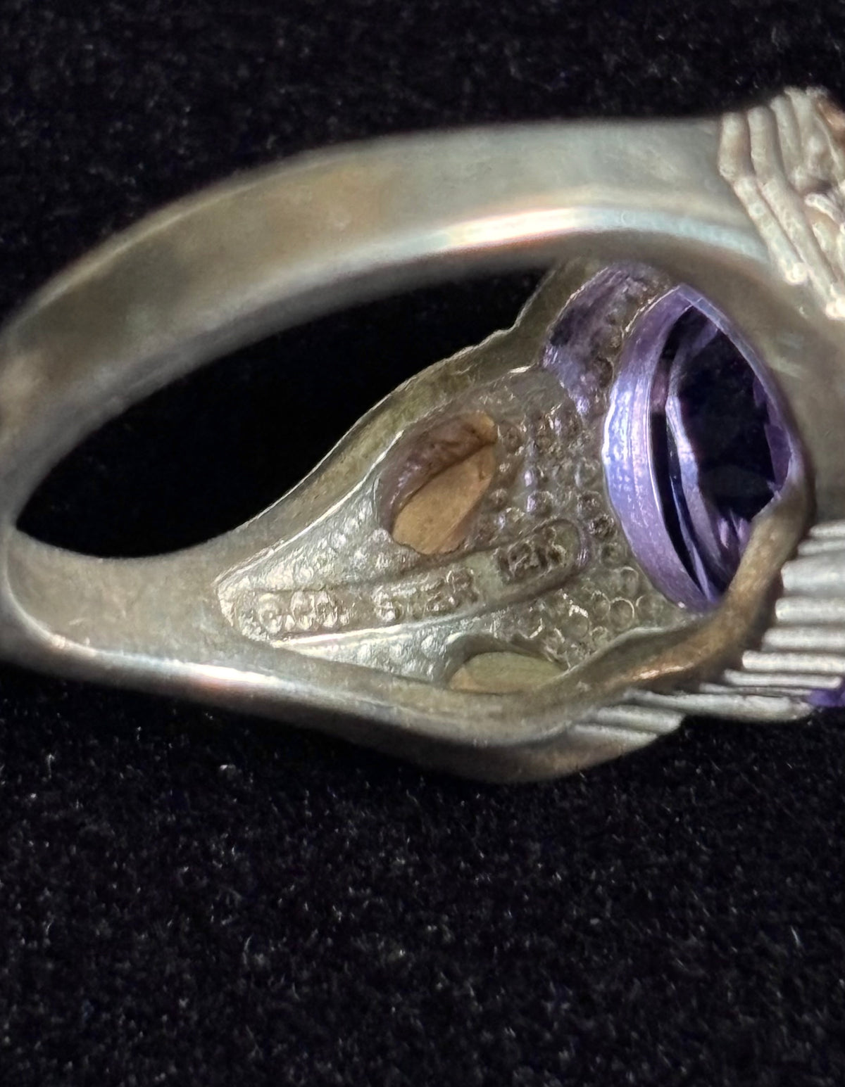 Coleman & Co 12K Gold & Sterling Silver Indigo Helenite Black Hills Ring