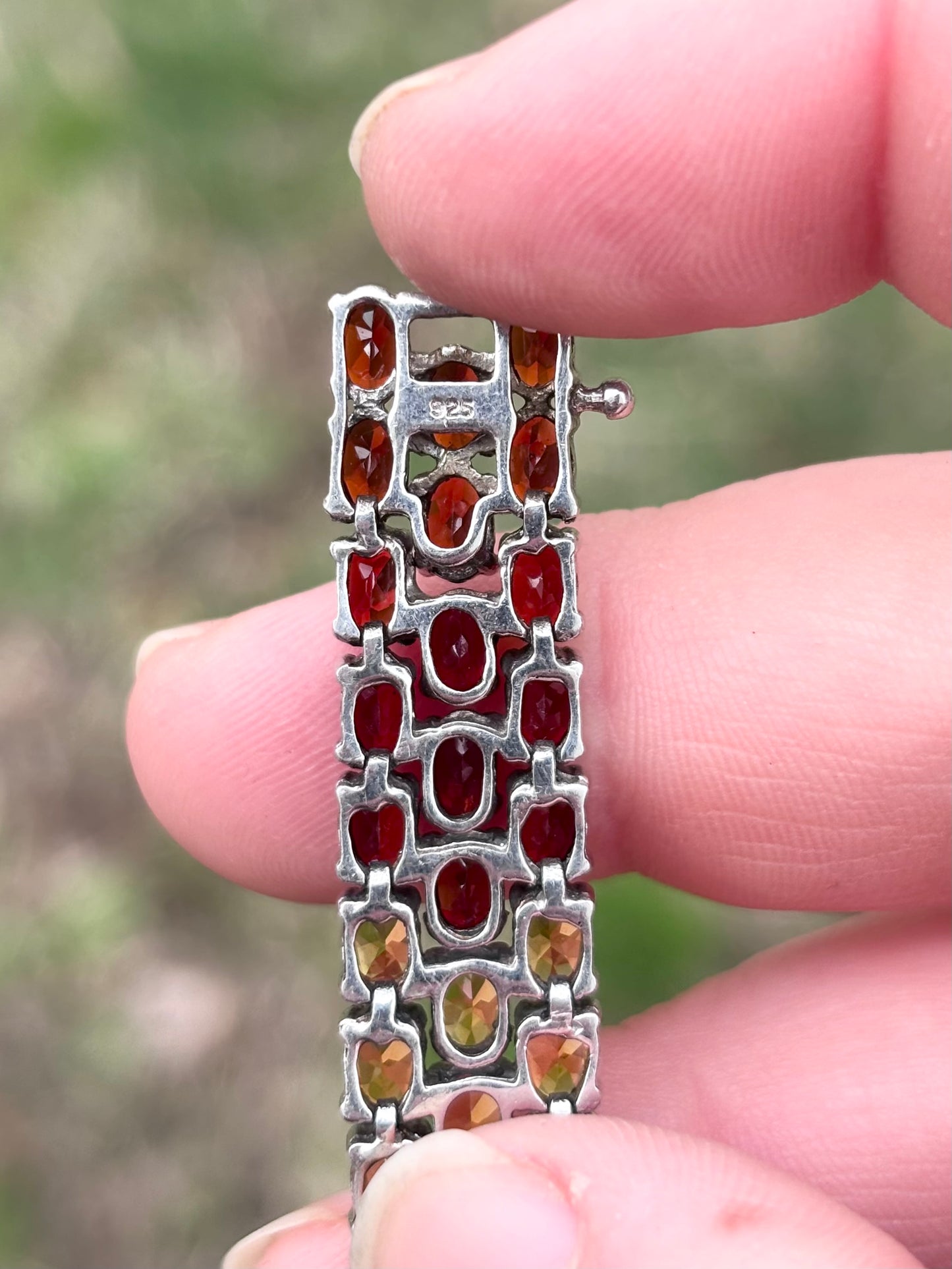 Tri-Row Ombré Gemstone Tennis Bracelet
