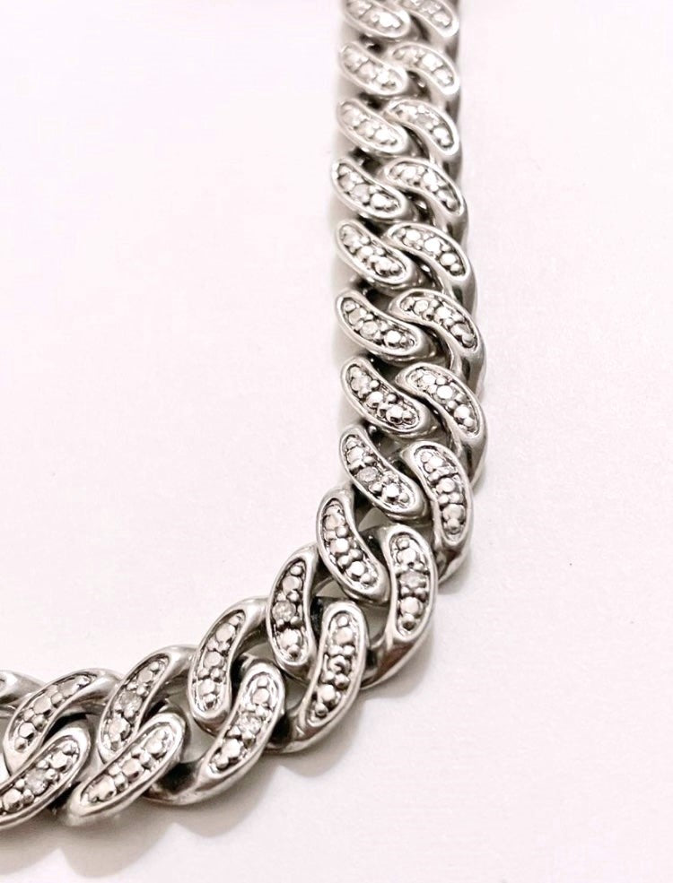 Diamond Cuban Link Chain & Bracelet Set