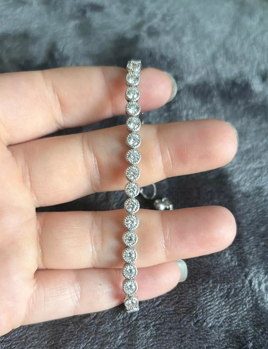 Bezel Set "Diamond" Tennis Bracelet