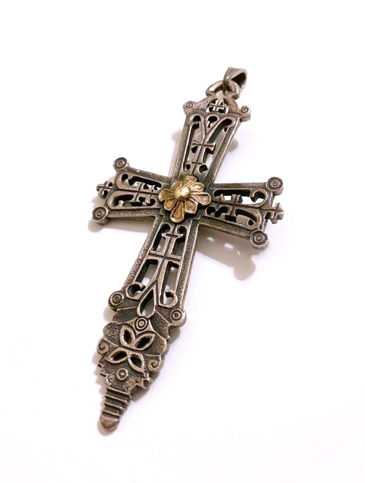 14k Gold & Silver Cross