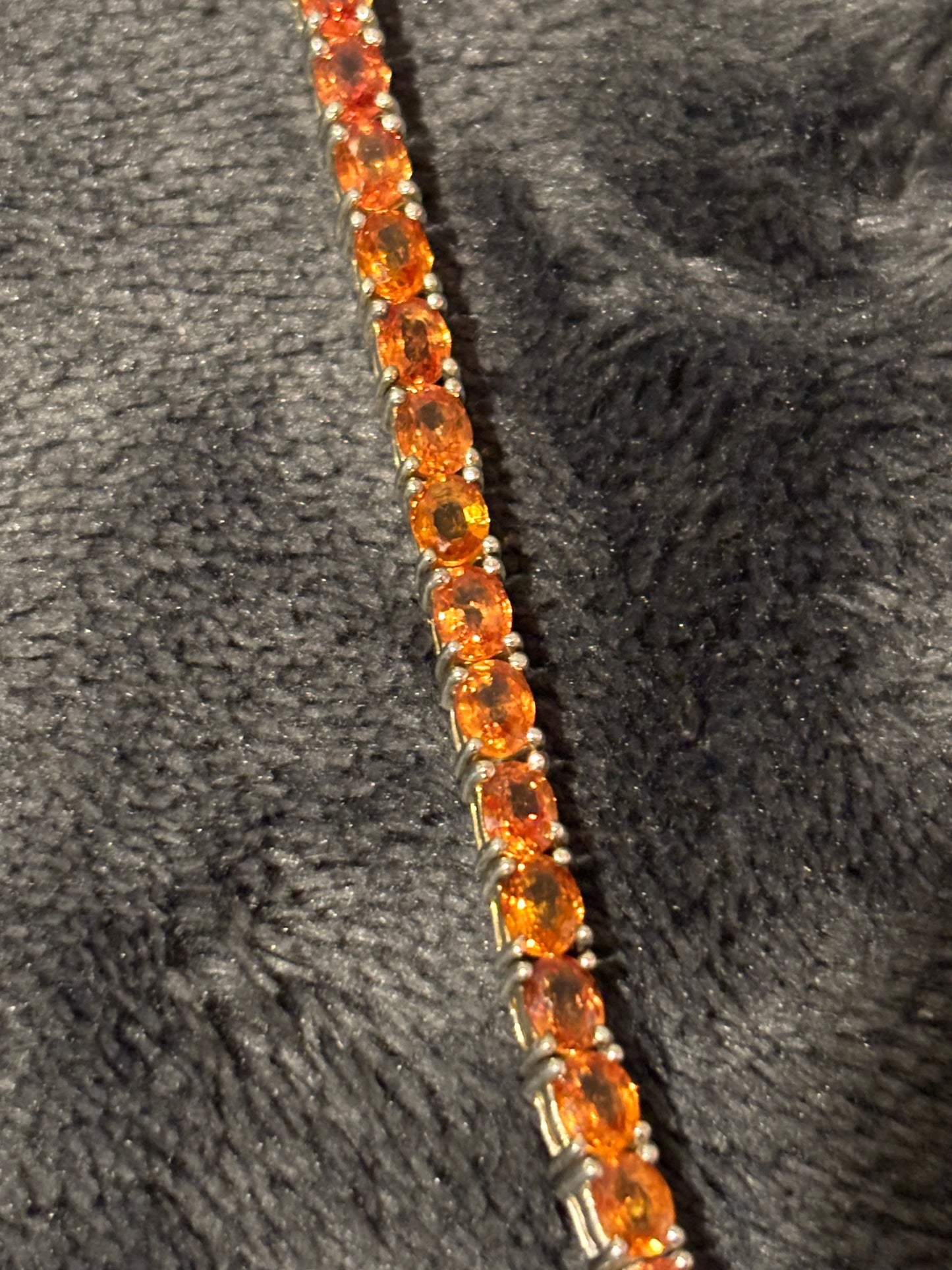 Orange Sapphire Tennis Bracelet