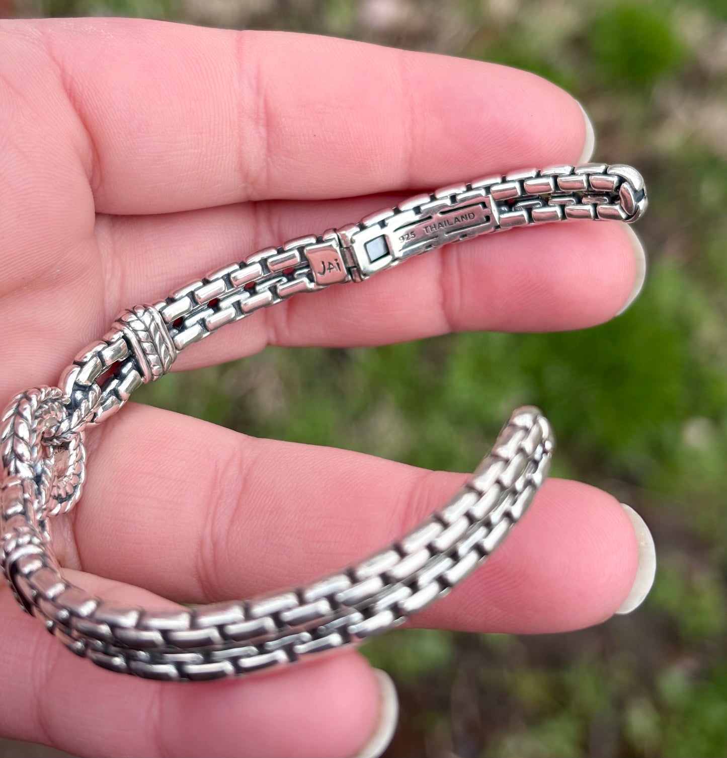 JAI by John Hardy Braided Halo in Box Chain Style Hinged Cuff
