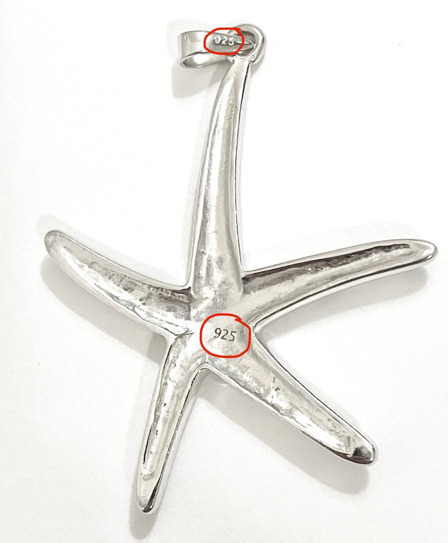 Blue and White Synthetic Opal Starfish Pendant