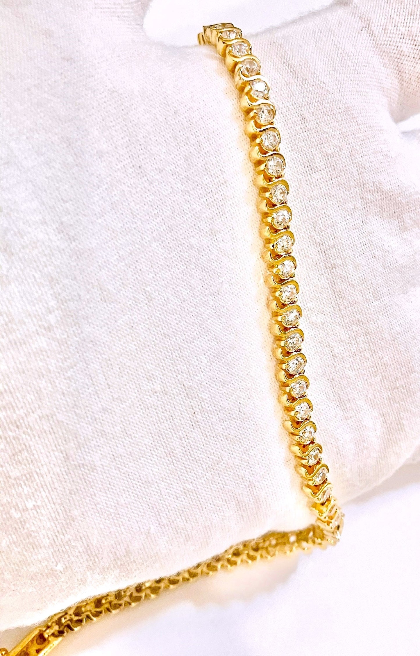 Gold Plated "Diamond" S-Link Tennis Bracelet