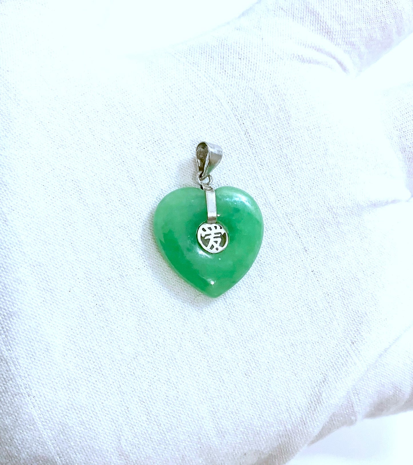 Heart of Jade with Chinese Symbol of Love