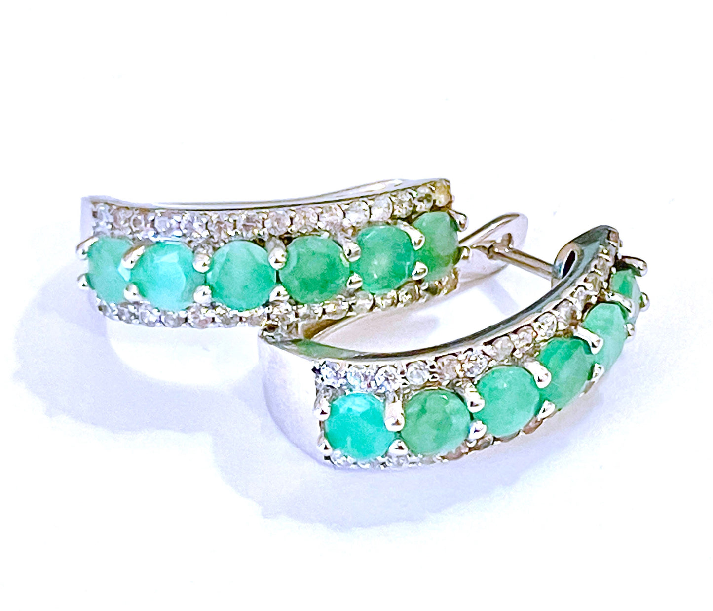 Emerald and Zircon English Lock Hoops