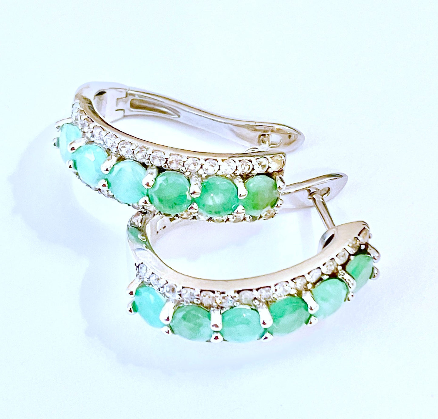Emerald and Zircon English Lock Hoops