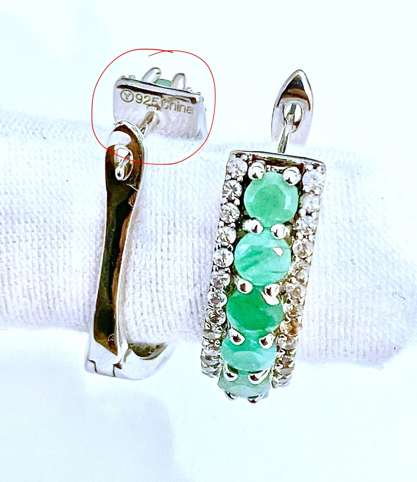 Emerald and Zircon English Lock Hoops