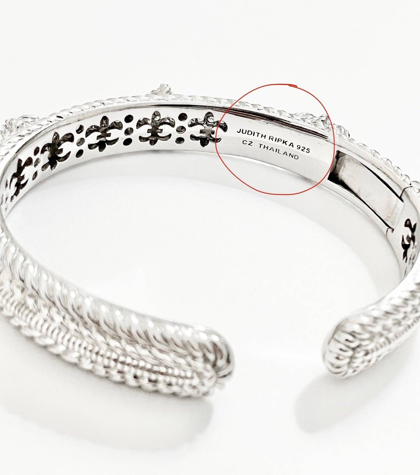 Judith Ripka "Diamond" Heart Bangle