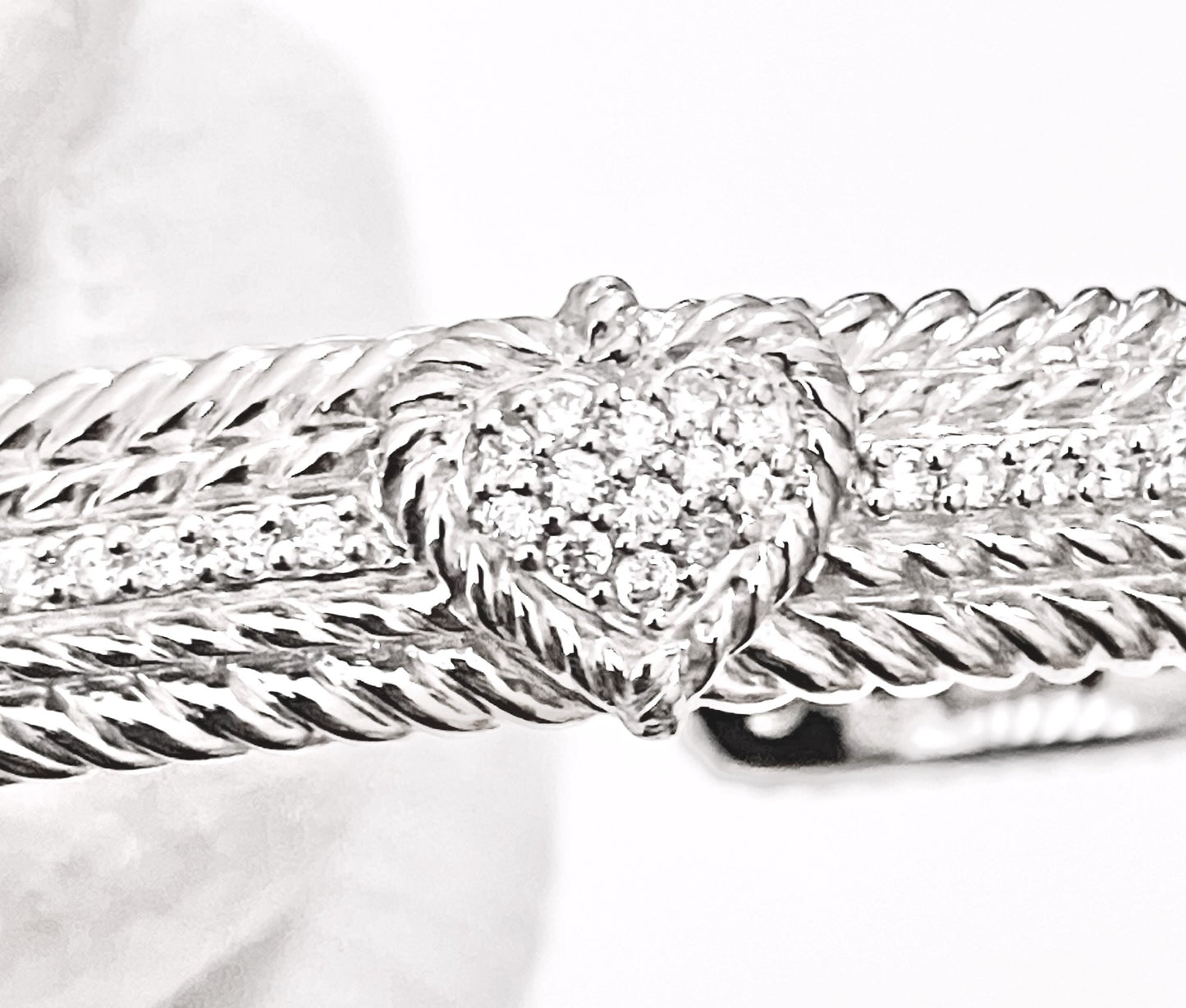 Judith Ripka "Diamond" Heart Bangle