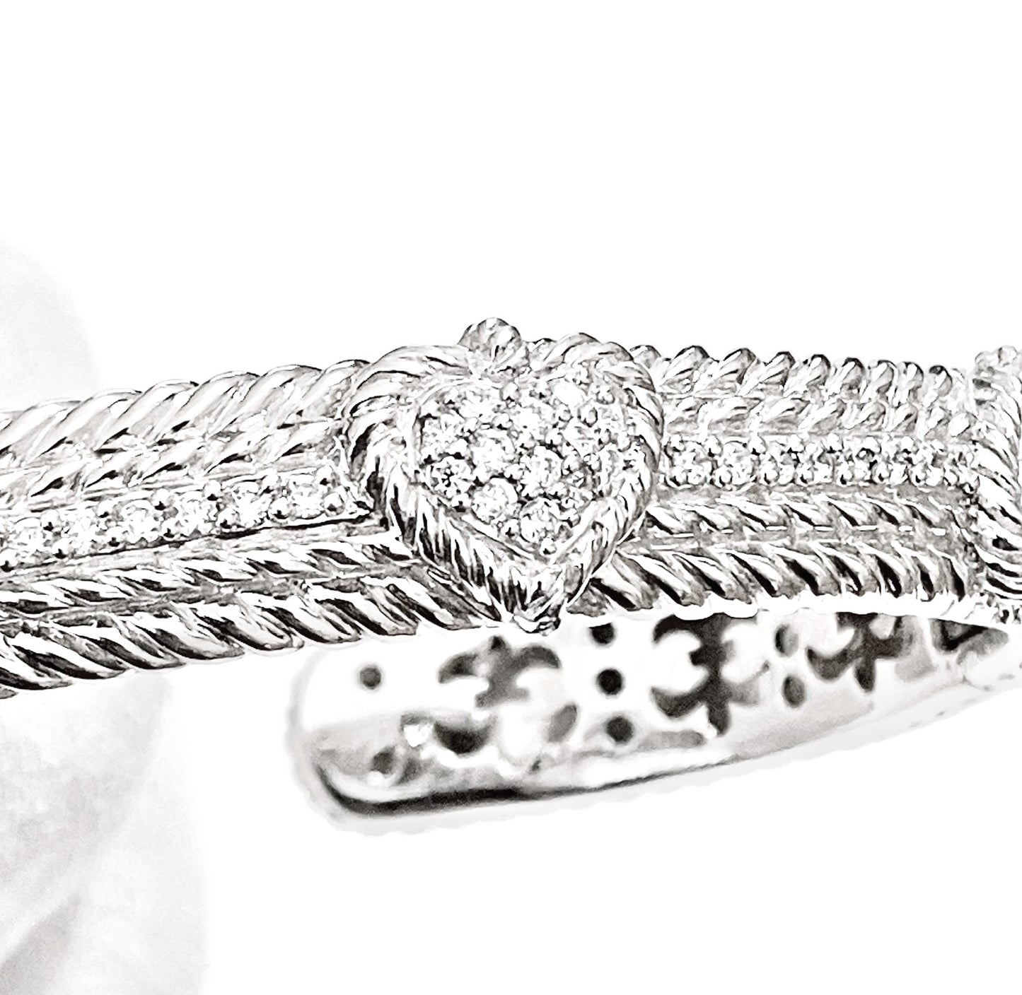 Judith Ripka "Diamond" Heart Bangle
