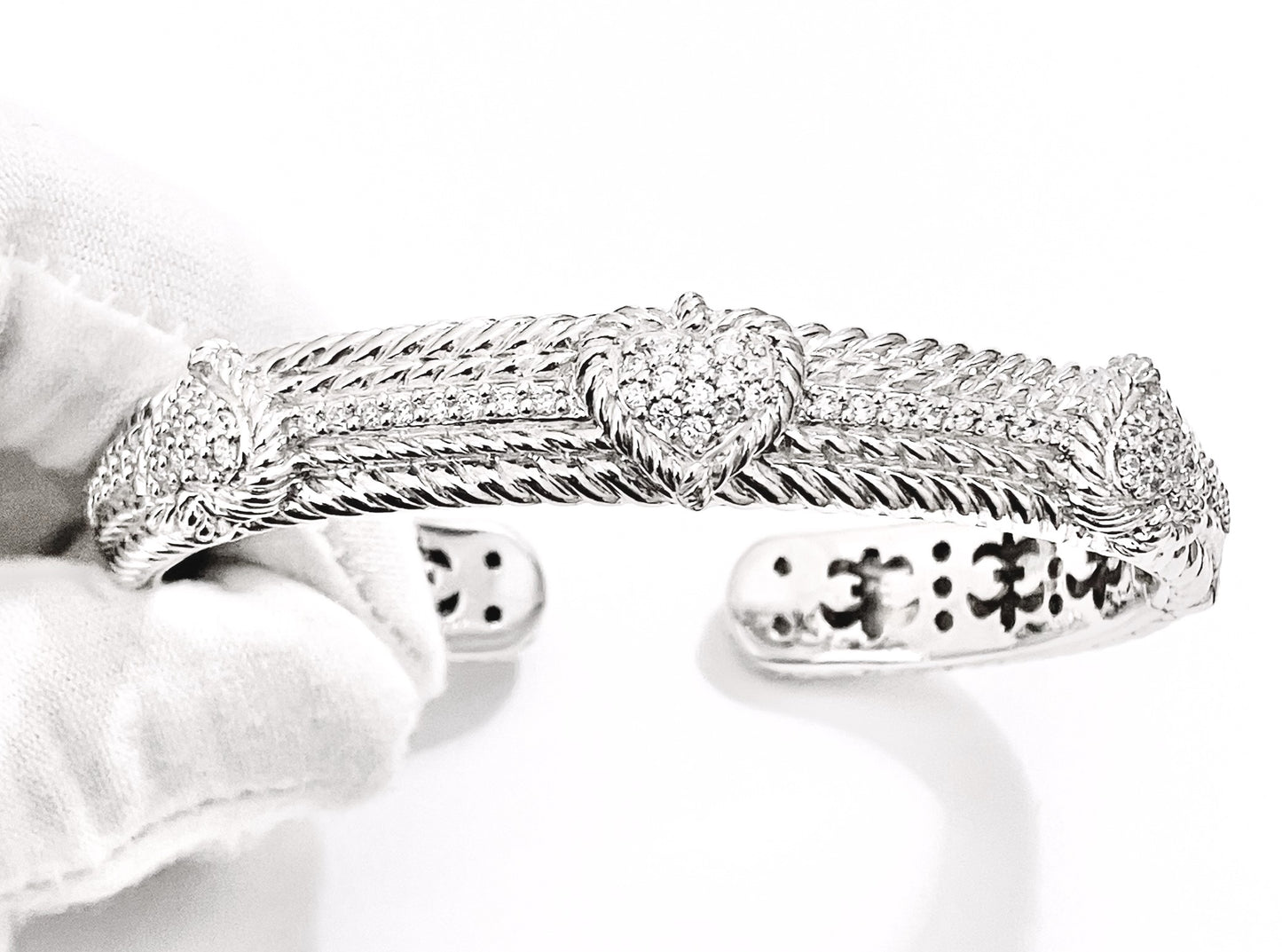 Judith Ripka "Diamond" Heart Bangle