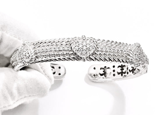 Judith Ripka "Diamond" Heart Bangle