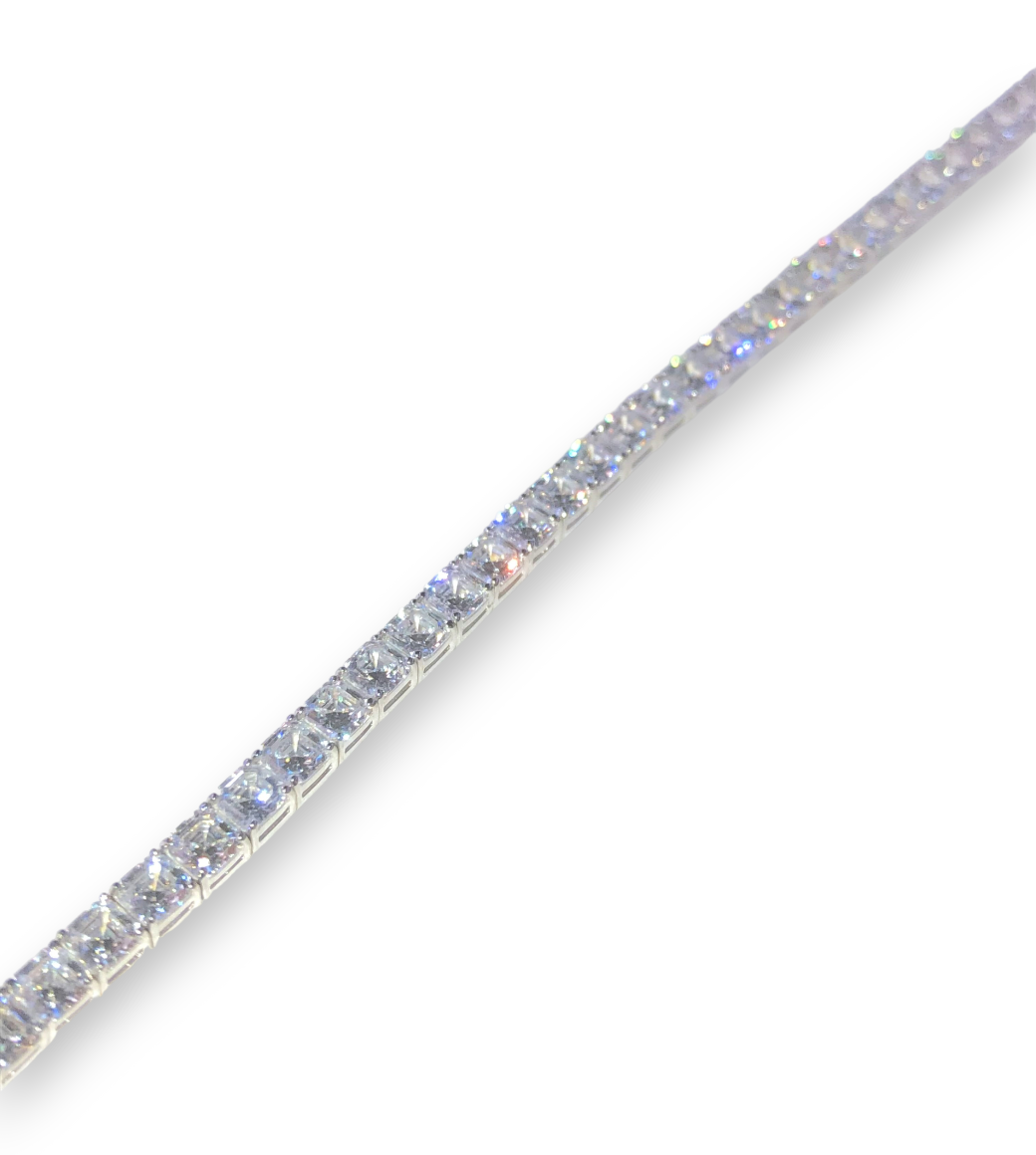 Asscher Cut “Diamond” Tennis Bracelet
