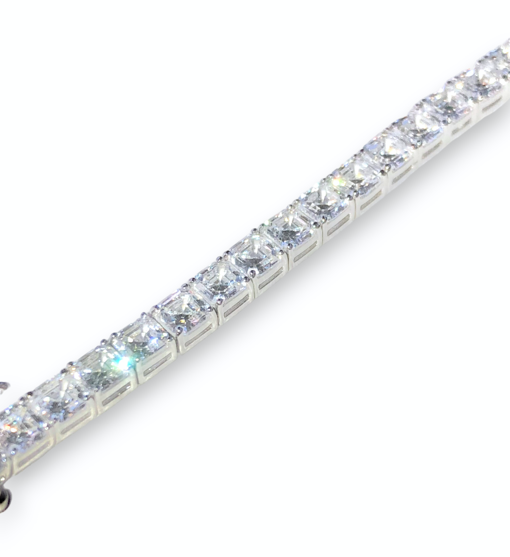 Asscher Cut “Diamond” Tennis Bracelet