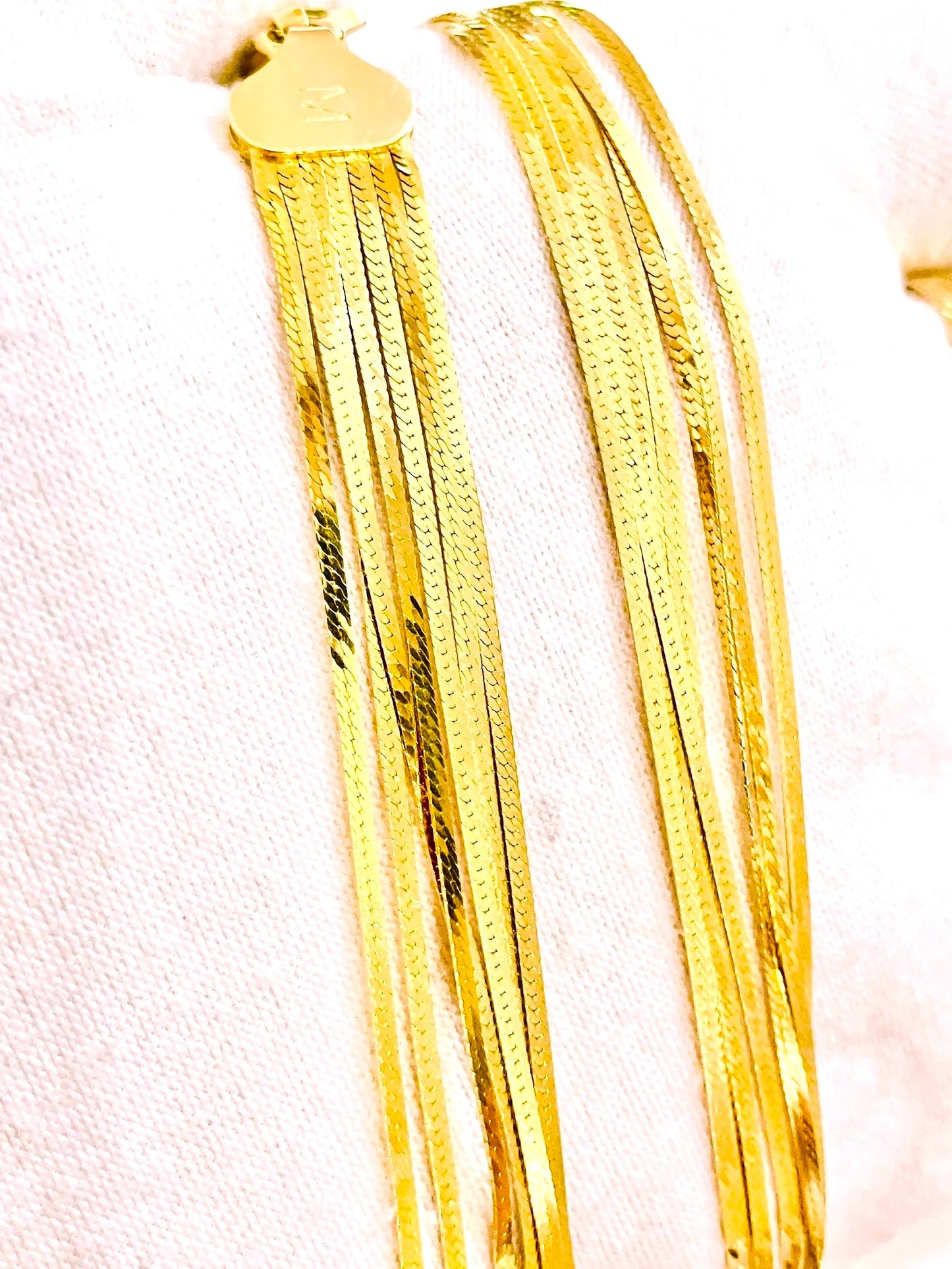 Gold Plated 7 Strand Herringbone Chain