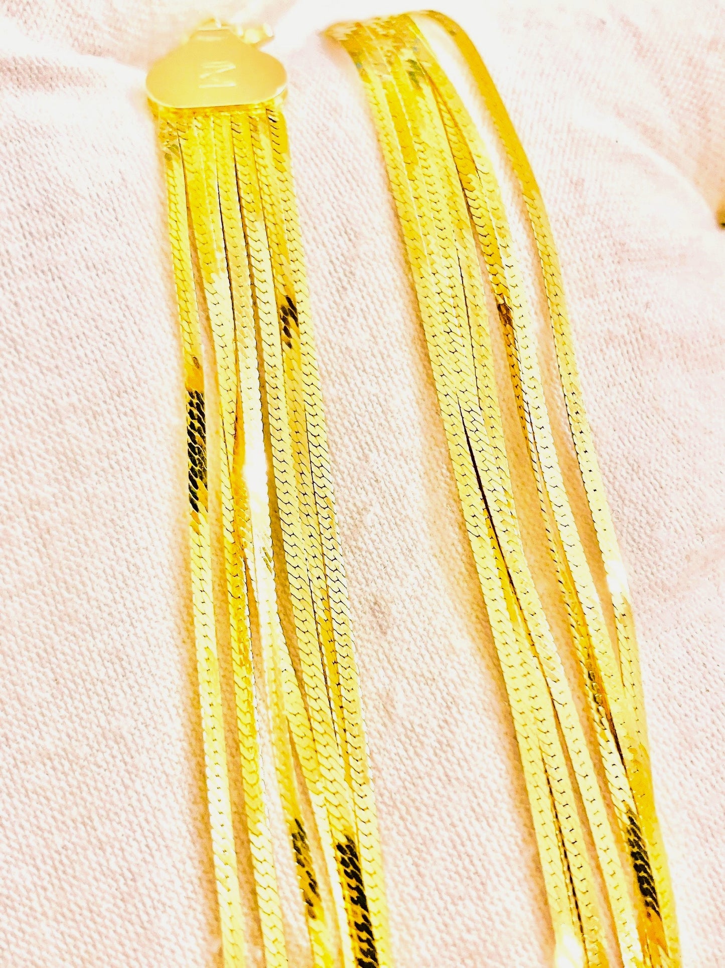 Gold Plated 7 Strand Herringbone Chain
