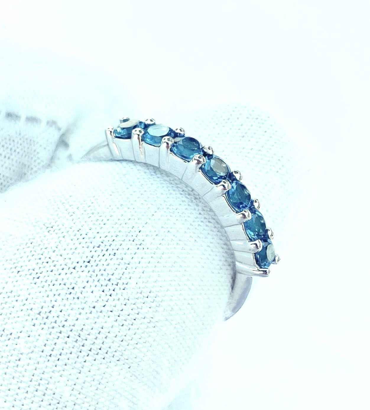 7 Stone London Blue Topaz Ring