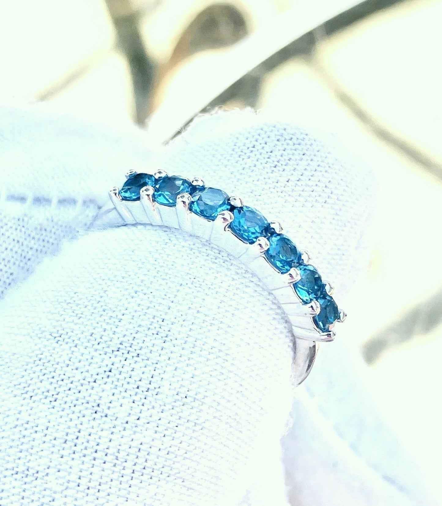 7 Stone London Blue Topaz Ring