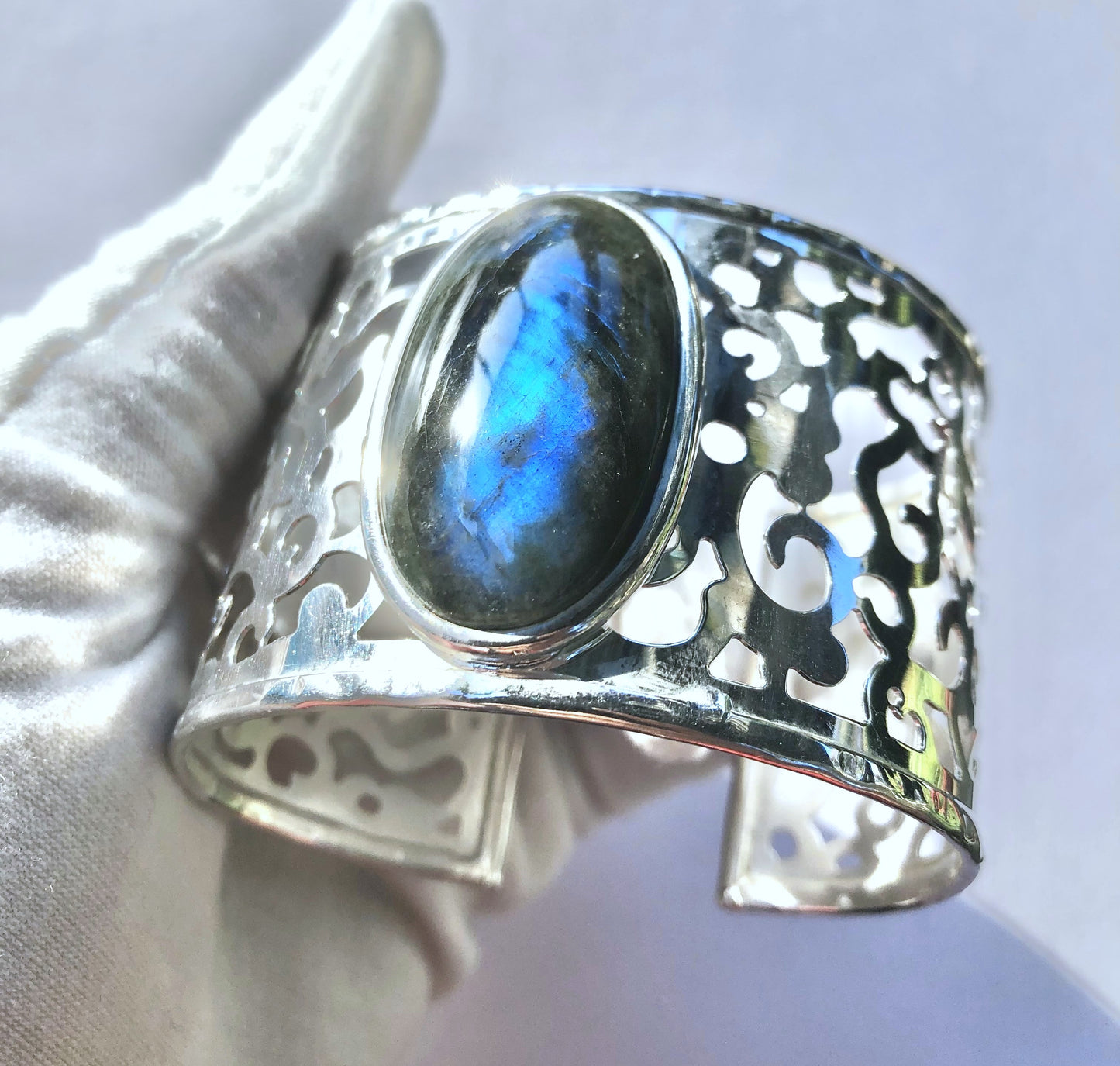 Labradorite Filigree Vine Bangle