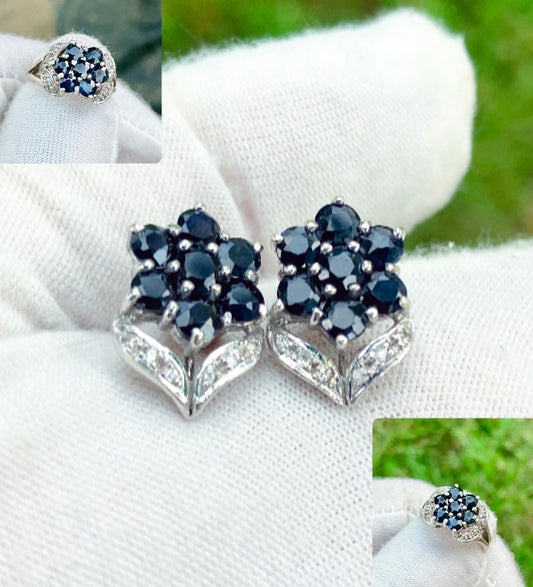 Sapphire and "Diamond" Flower Set