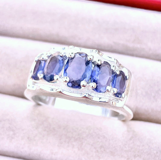5 Stone Oval Cut Tanzanite Ring
