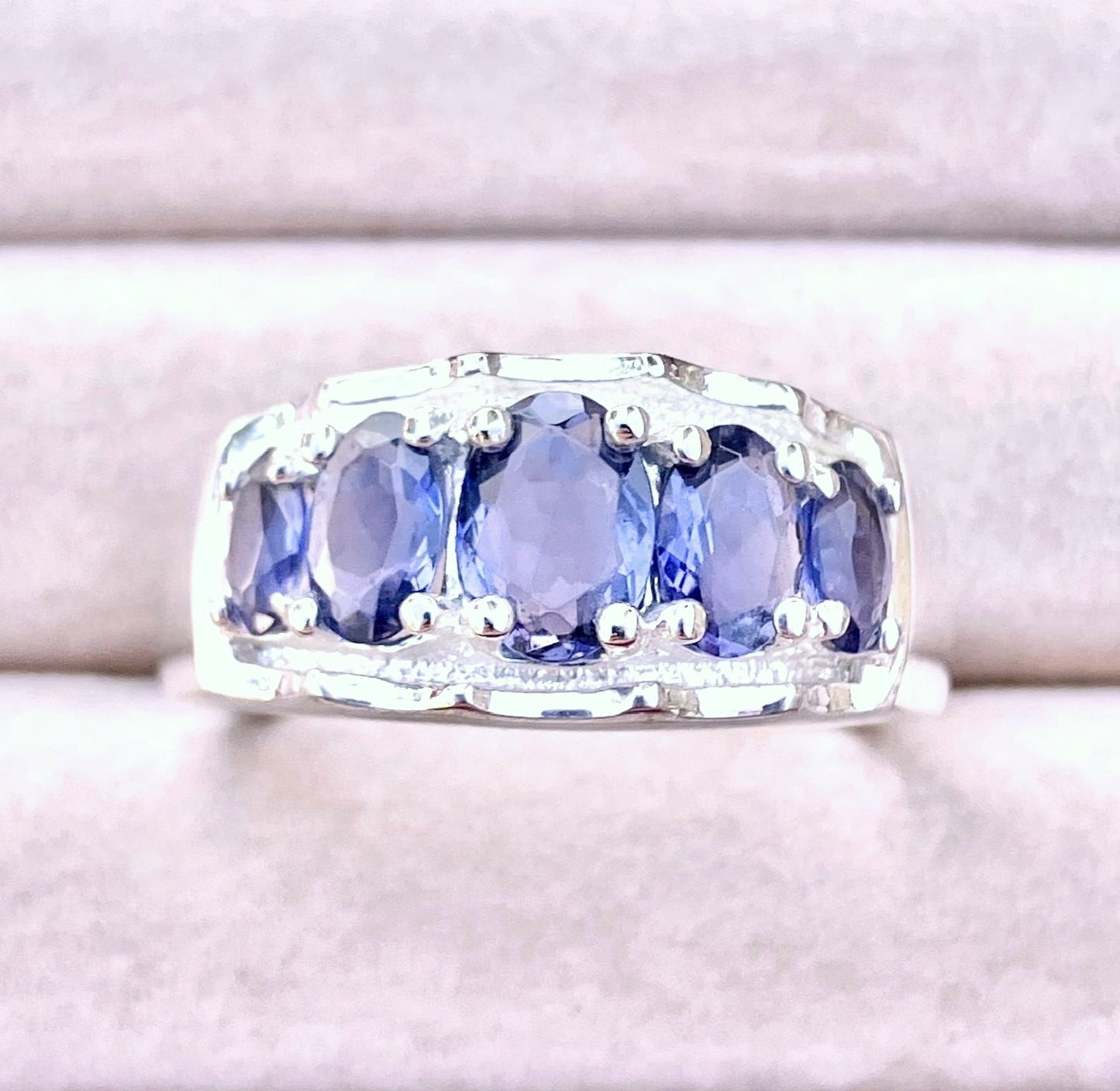5 Stone Oval Cut Tanzanite Ring