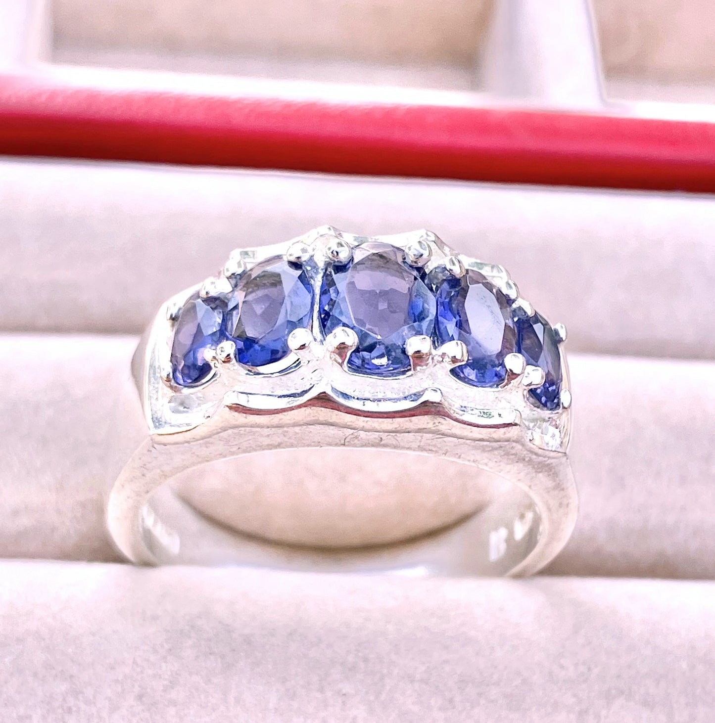 5 Stone Oval Cut Tanzanite Ring