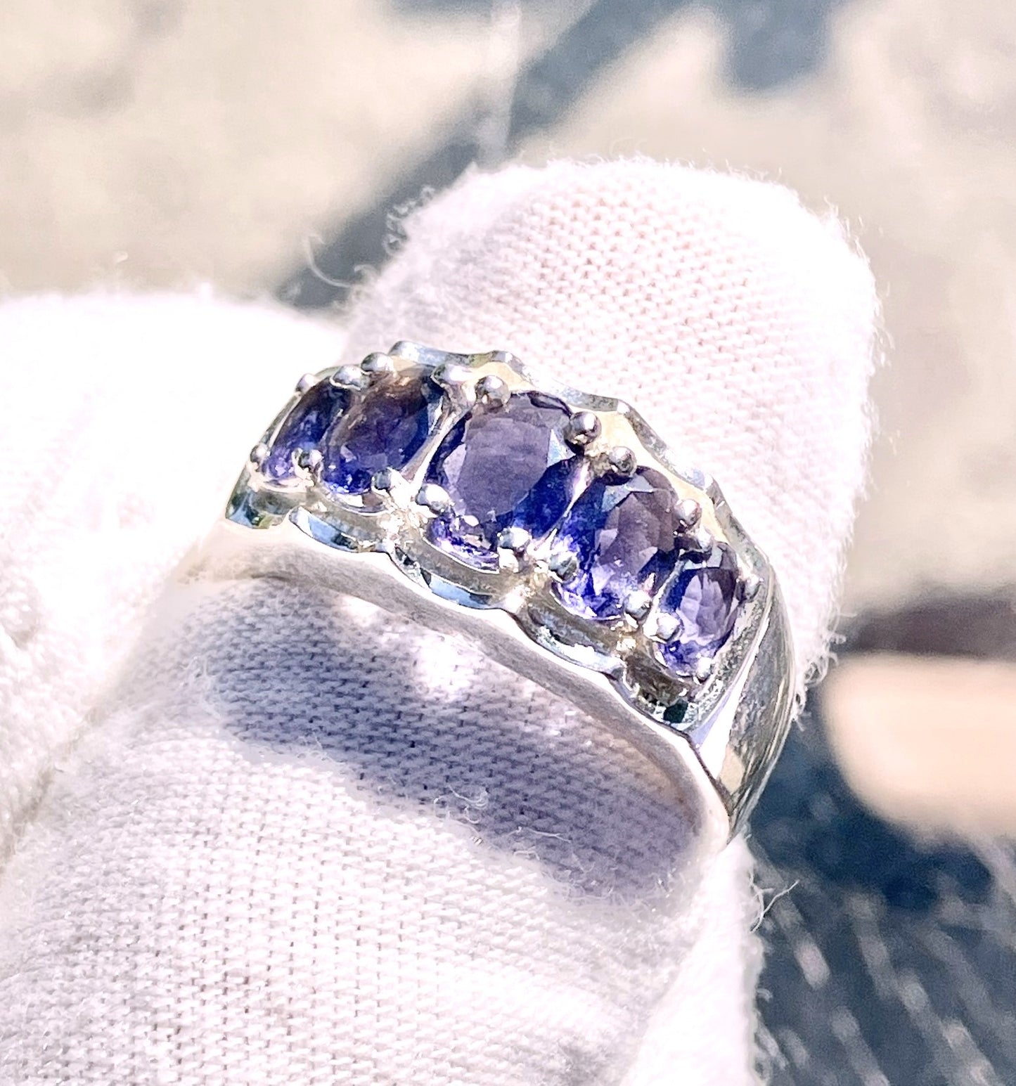 5 Stone Oval Cut Tanzanite Ring