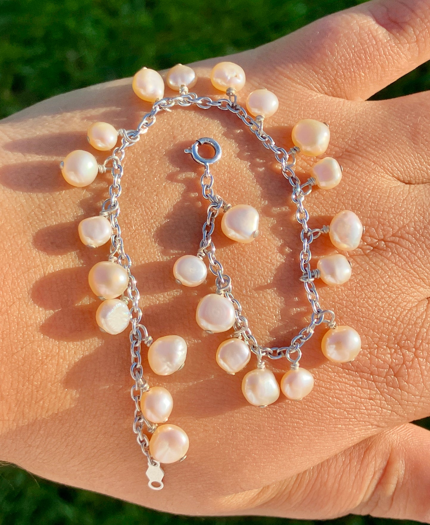 Soft Peach Pearl Bracelet