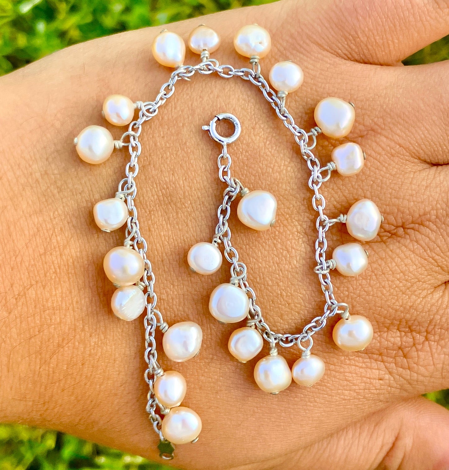 Soft Peach Pearl Bracelet
