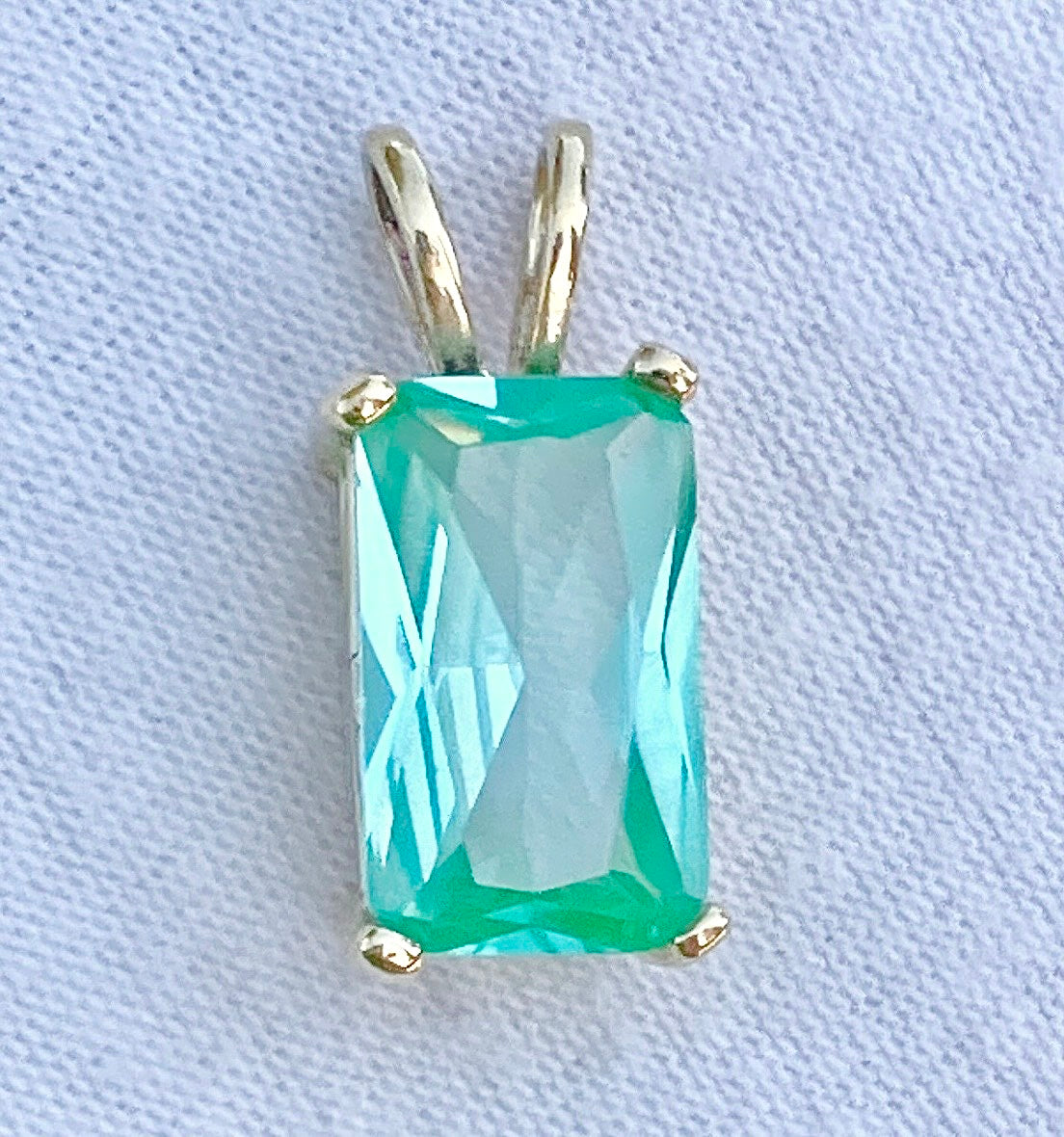 Gold Plated Synthetic Paraiba Spinel Pendant