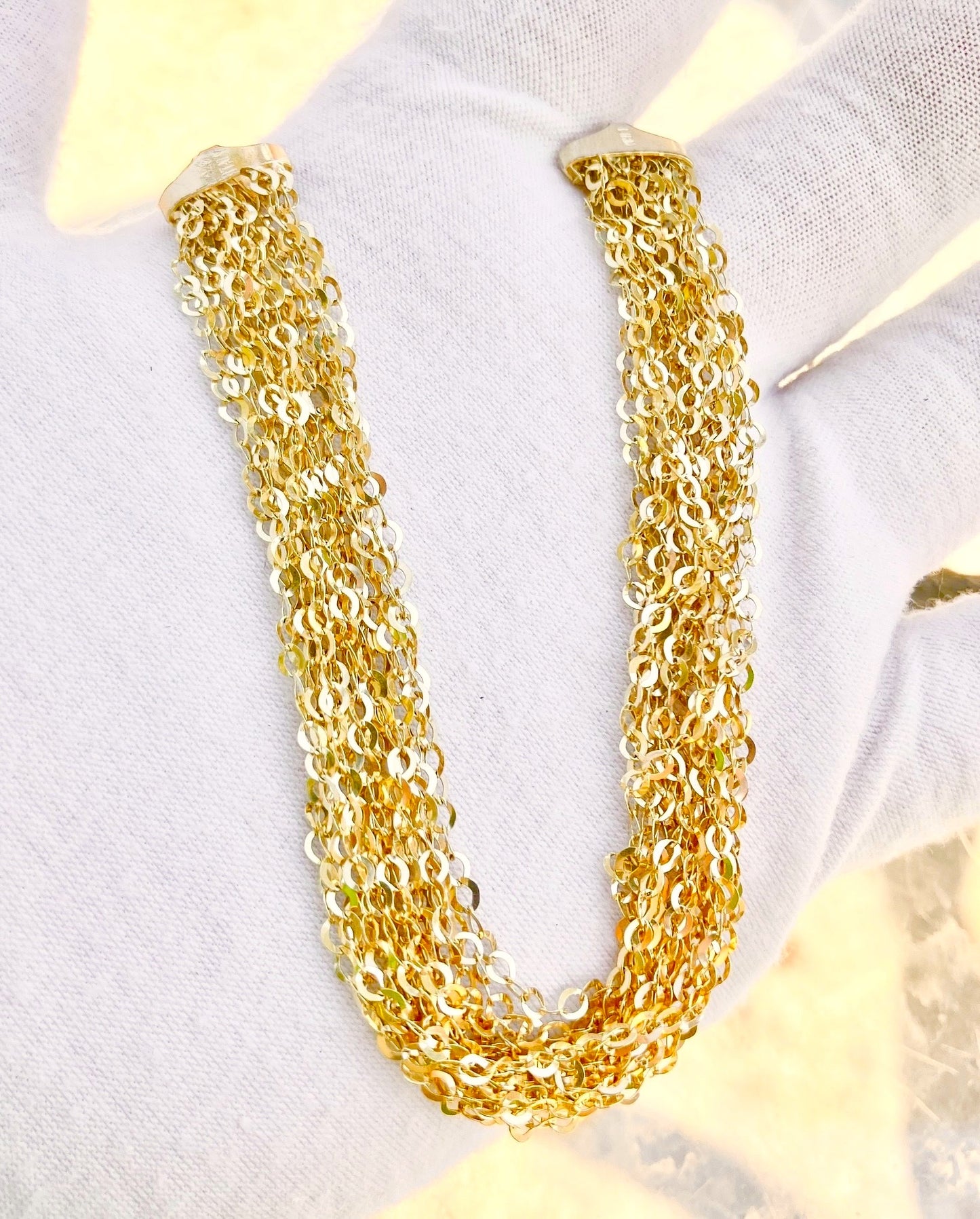 Gold Plated Mesh Chain Bracelet