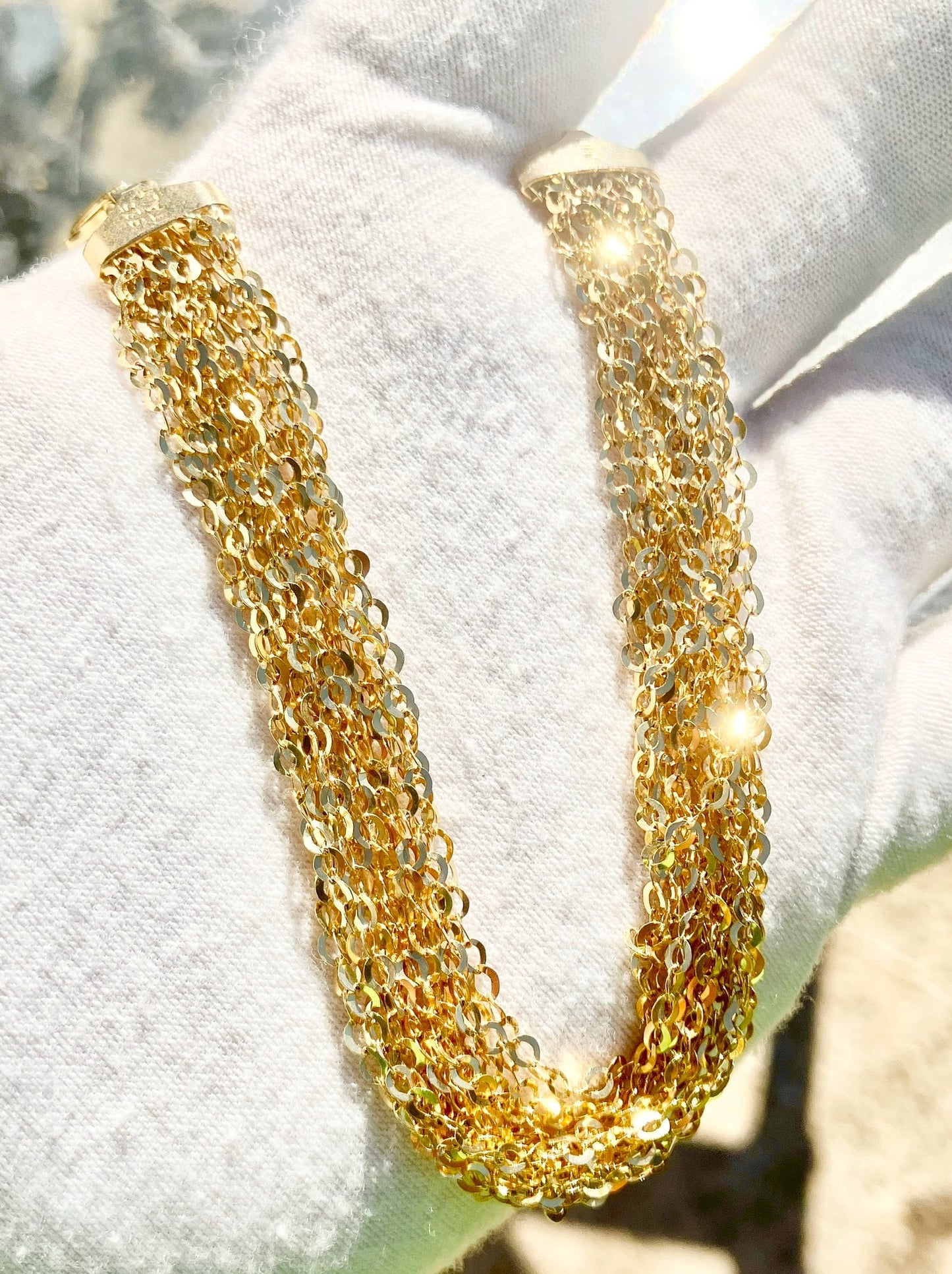 Gold Plated Mesh Chain Bracelet