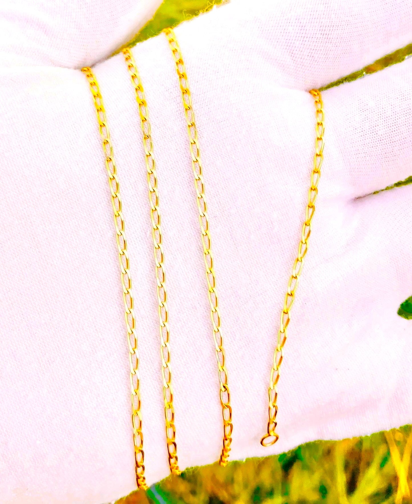 14k Gold Diamond Cut Paperclip Link Chain