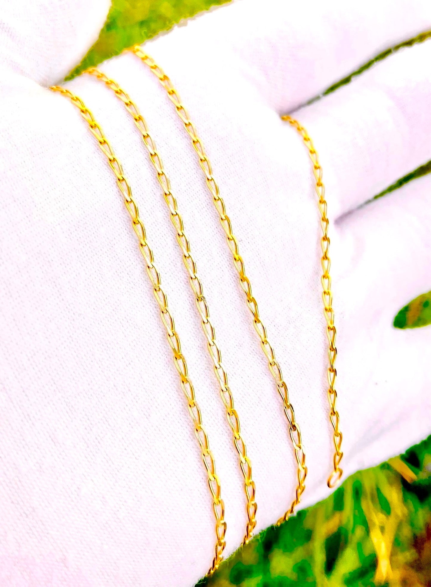 14k Gold Diamond Cut Paperclip Link Chain