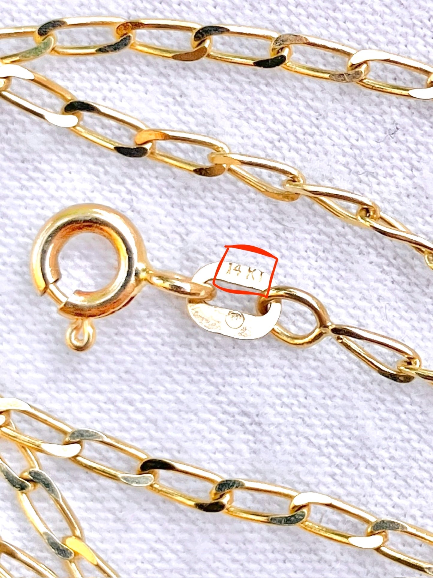 14k Gold Diamond Cut Paperclip Link Chain
