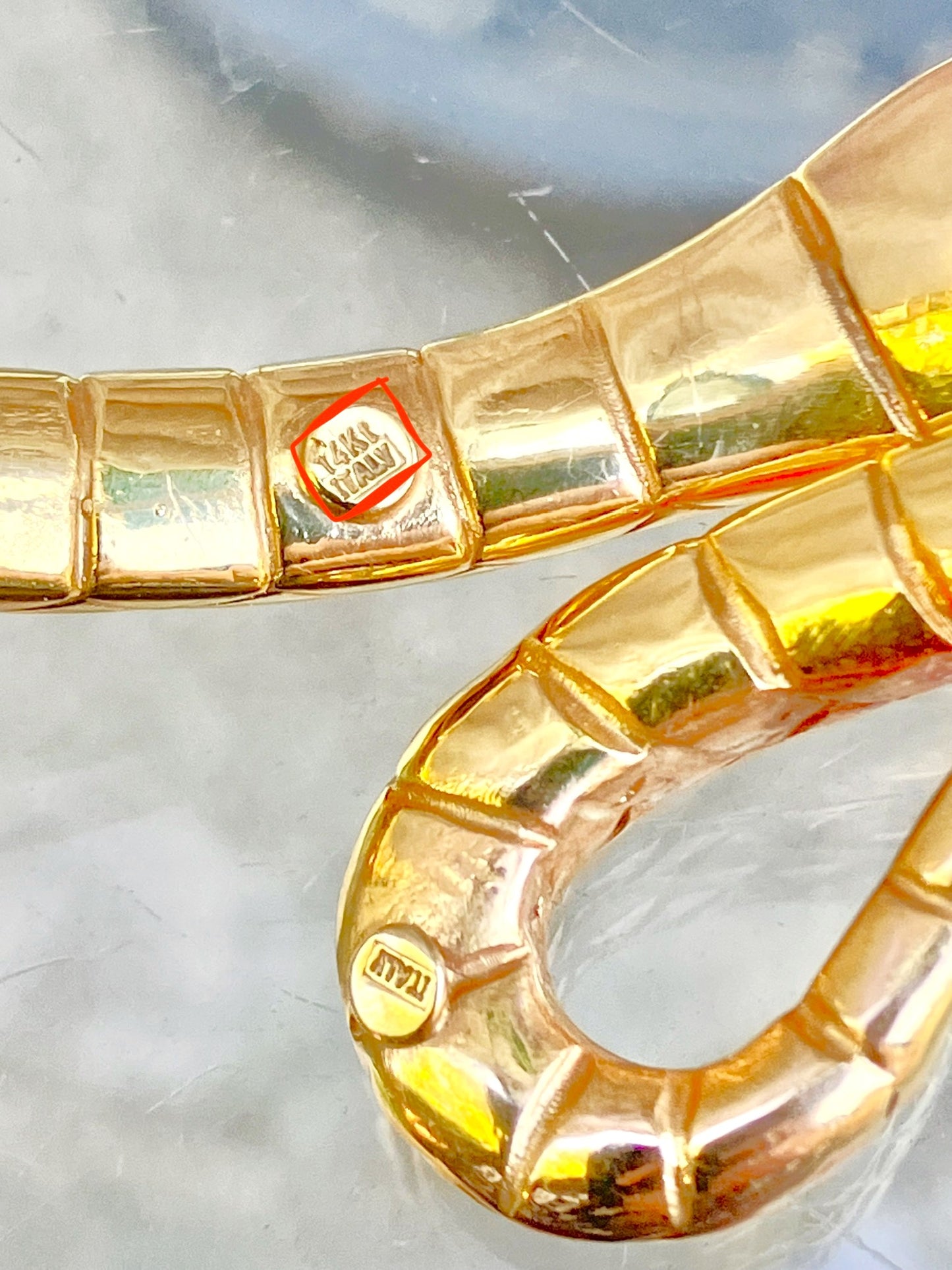 14k Gold Snake Bangle