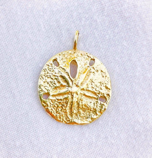 14k Gold Sand Dollar Pendant