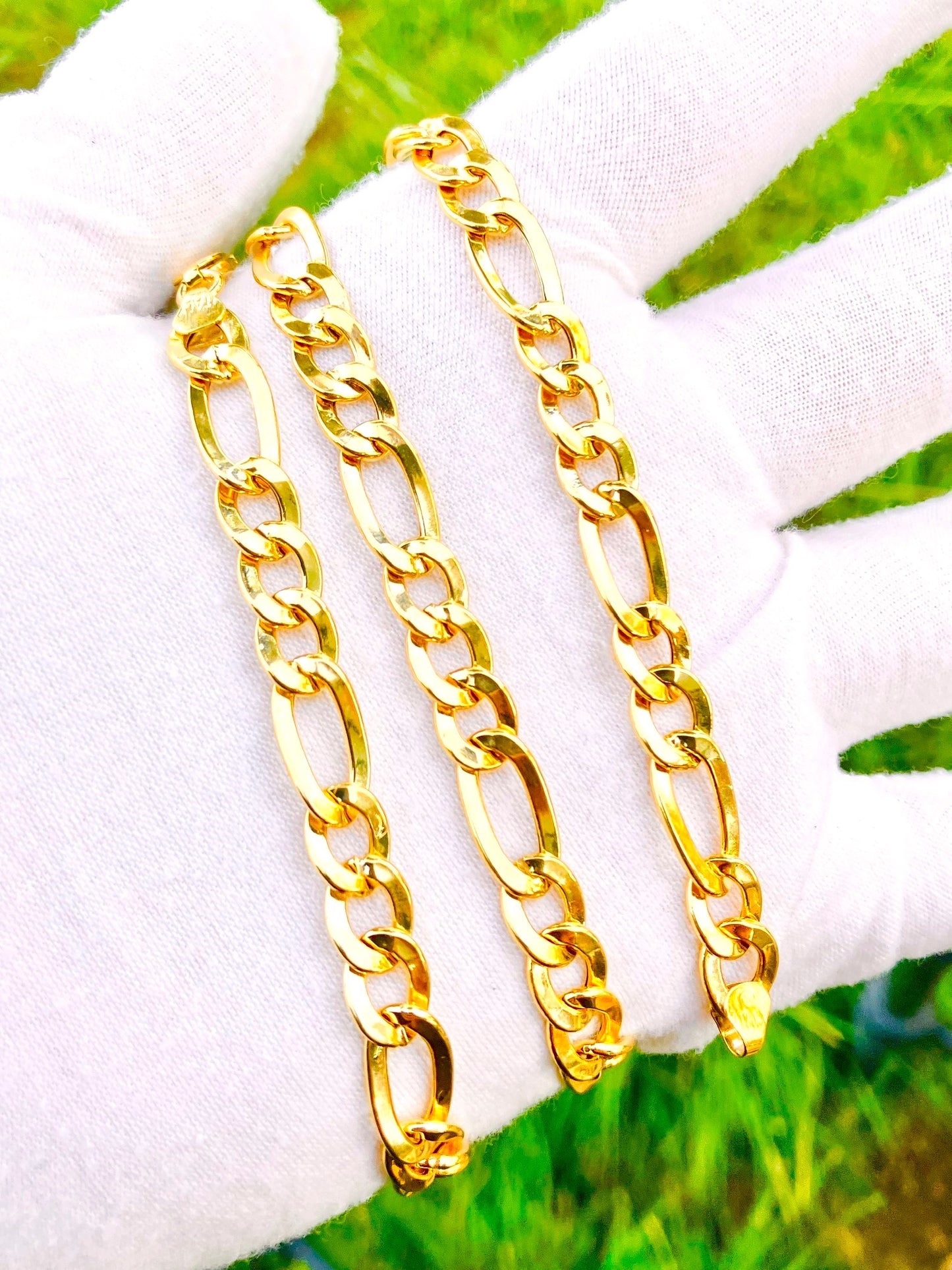 14k Gold Hollow Figaro Link Chain