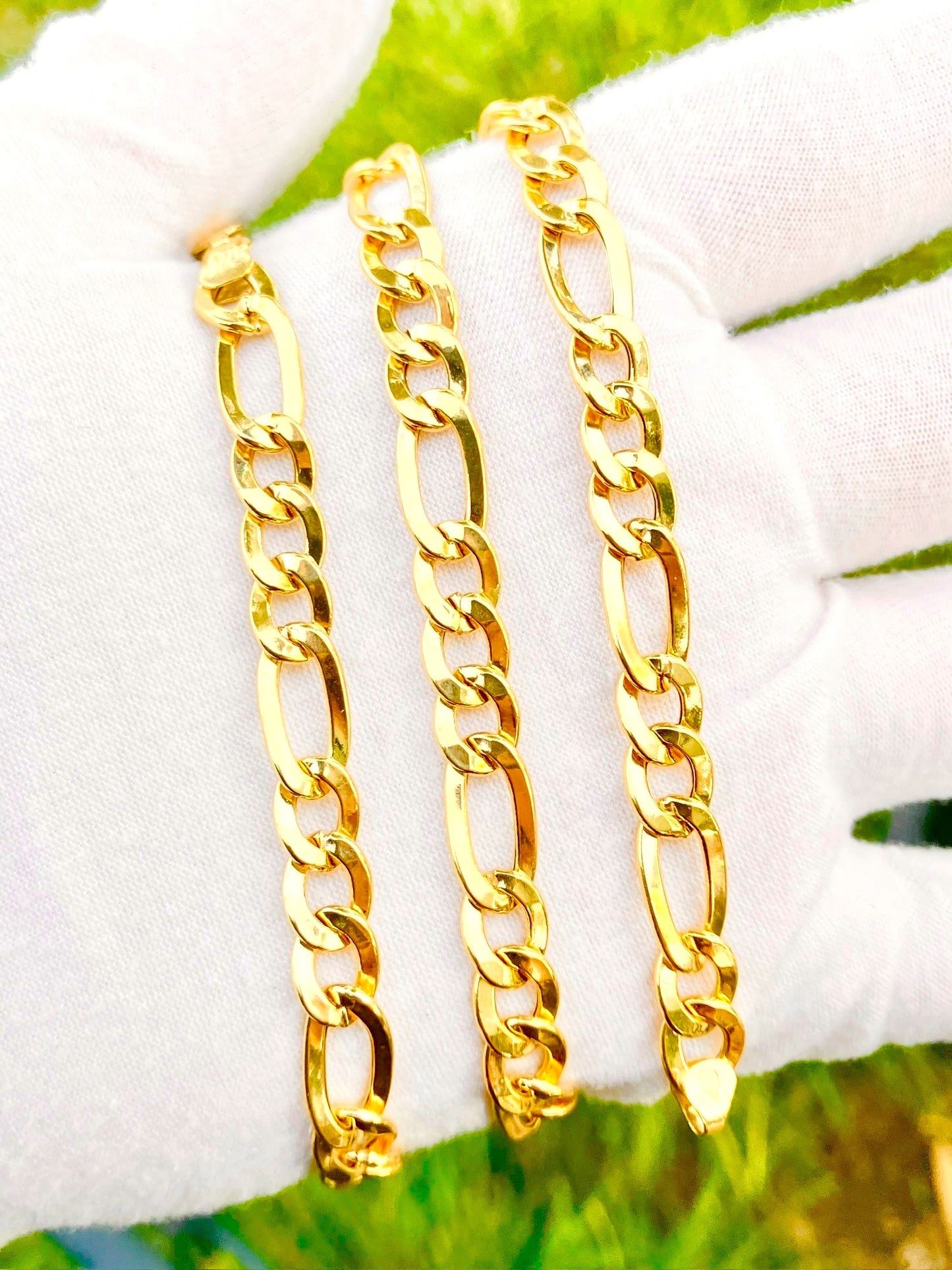 14k Gold Hollow Figaro Link Chain
