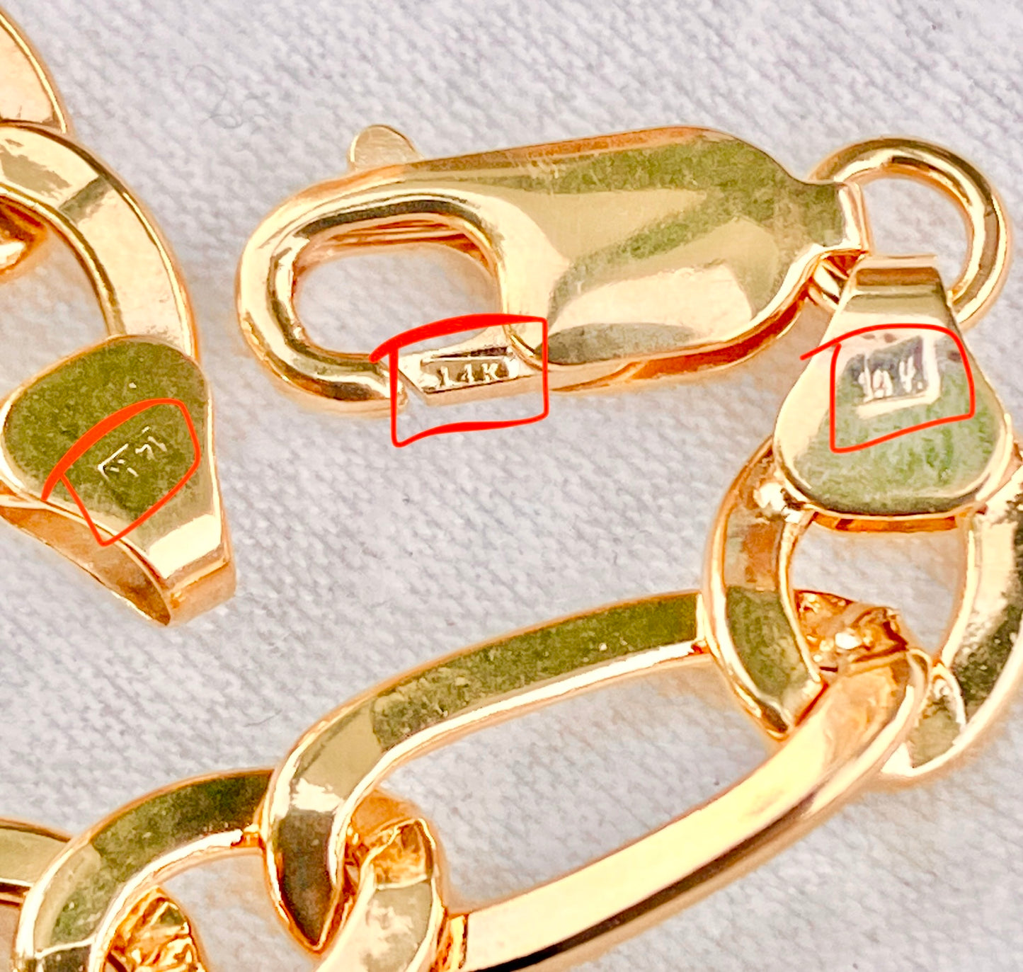 14k Gold Hollow Figaro Link Chain