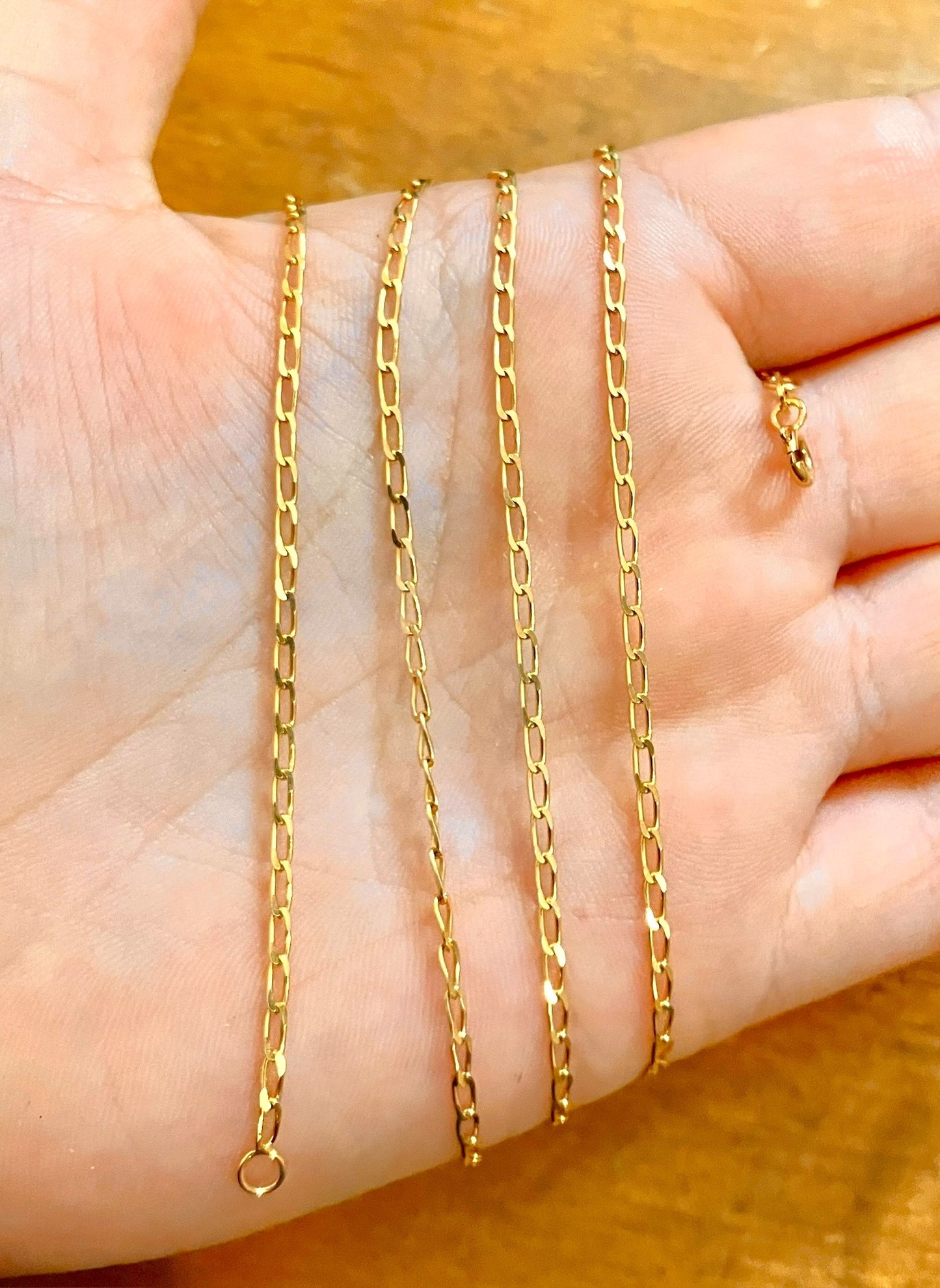 14k Gold Diamond Cut Paperclip Link Chain