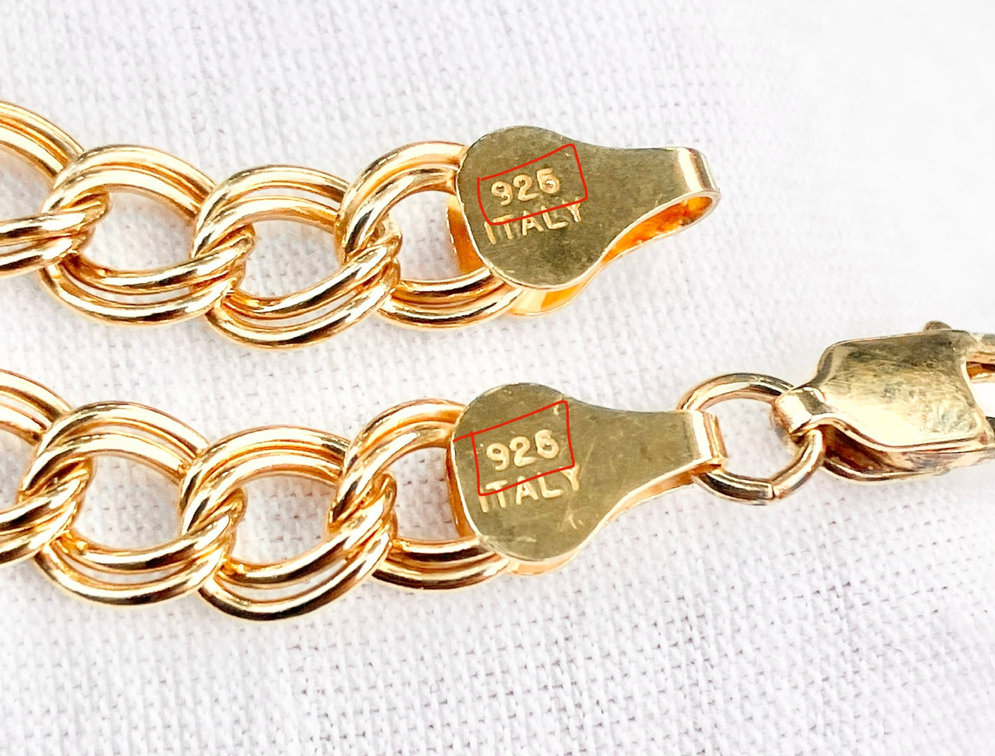 Gold Plated Double Curb Link Bracelet