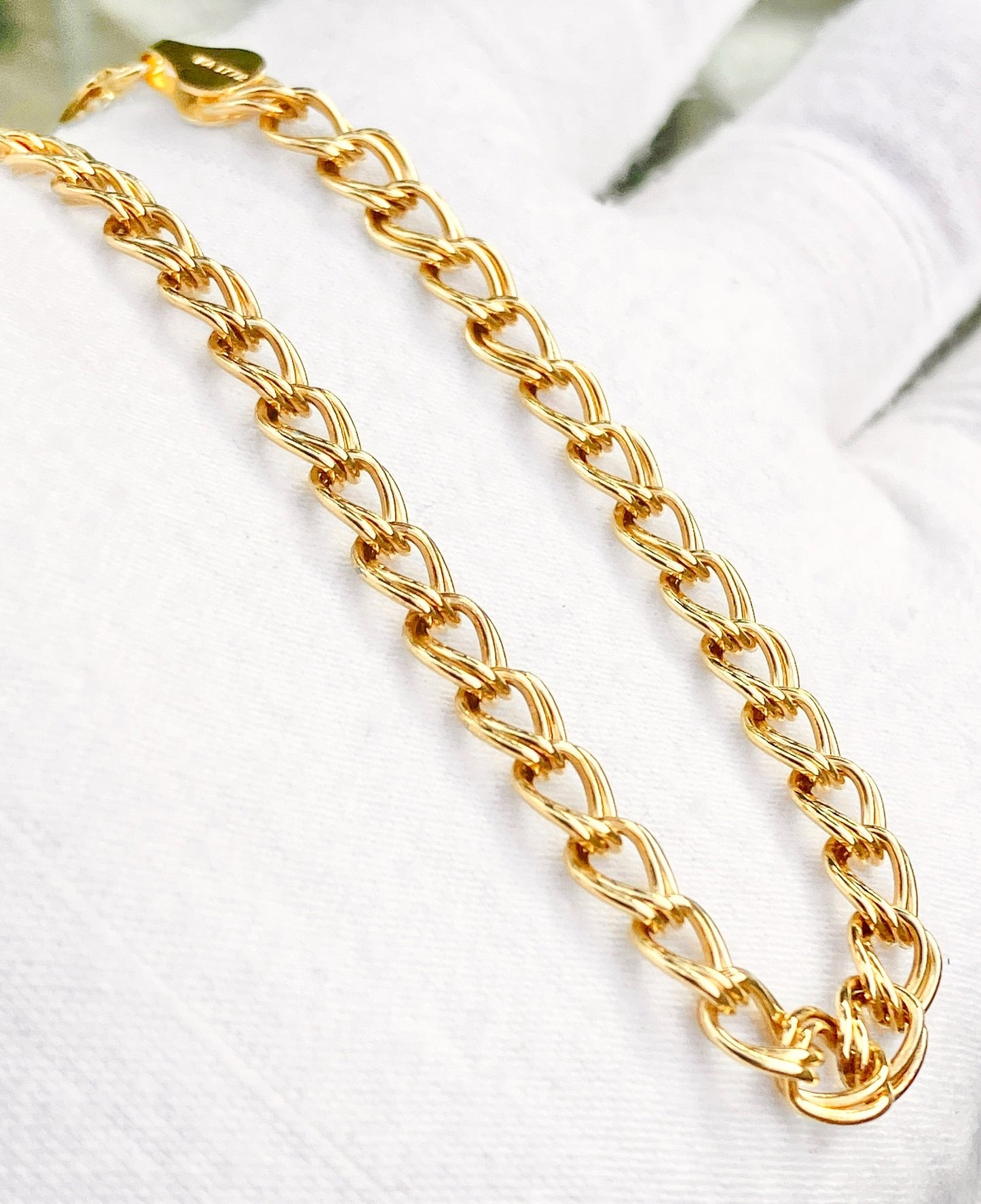 Gold Plated Double Curb Link Bracelet