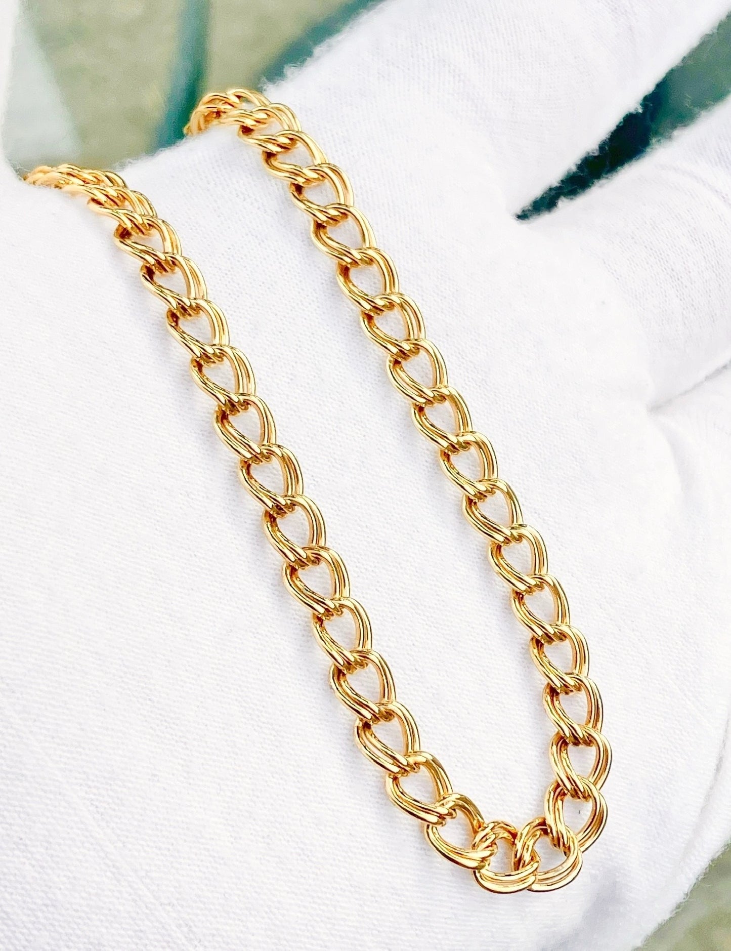 Gold Plated Double Curb Link Bracelet