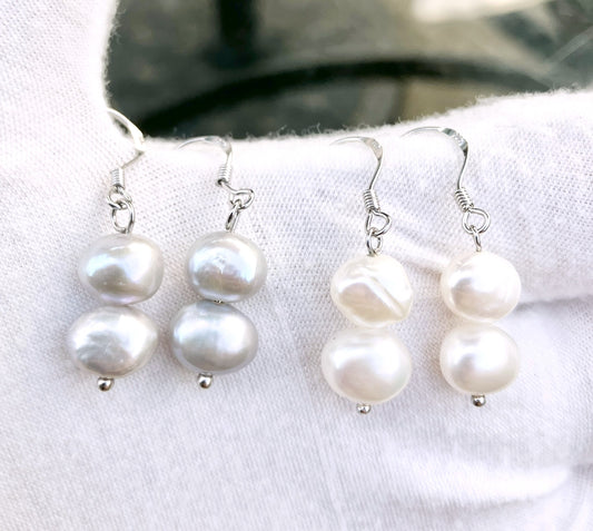 French Hook Semi-Baroque Pearl Earrings