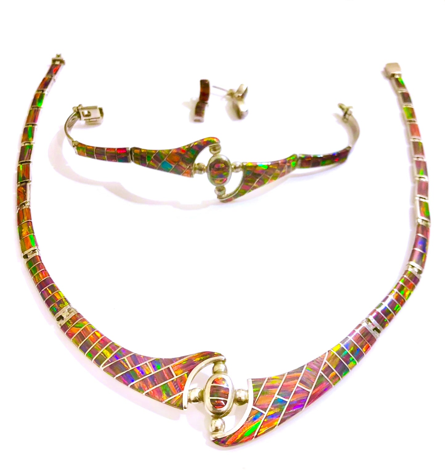 Synthetic Black Fire Opal Set